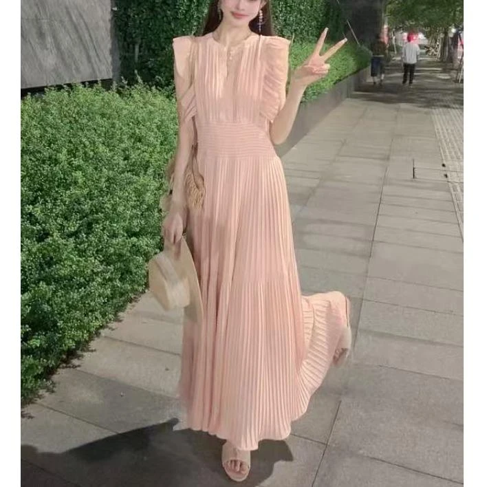 小狐狸PLUS无袖！2025年新款连衣裙气质长裙小众夏季显瘦法式时尚