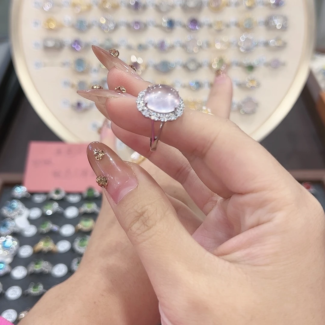 蛇纹石玉戒指银S925镶嵌阿**素