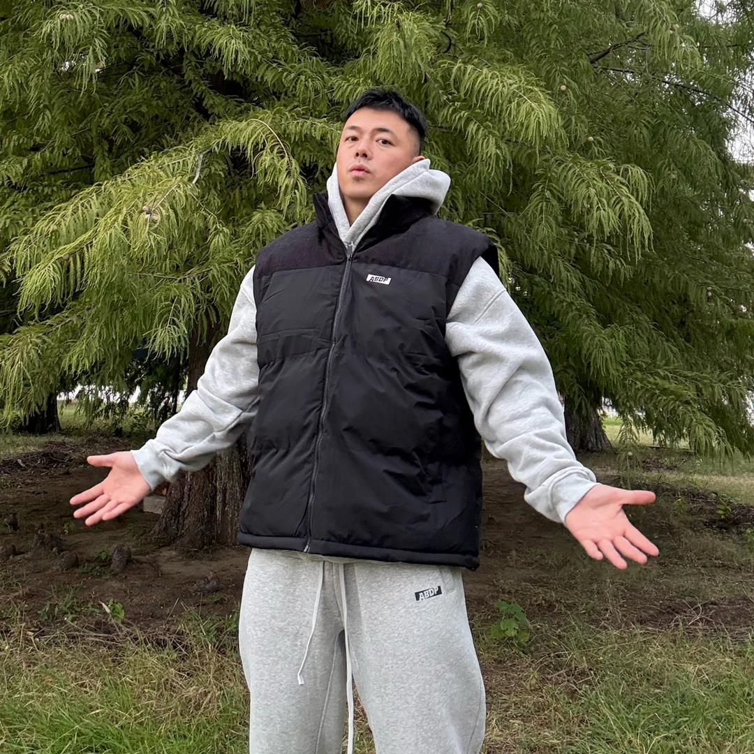 ABDP秋冬立领坎肩马甲运动休闲宽松背心拉链男女通用保暖棉上衣