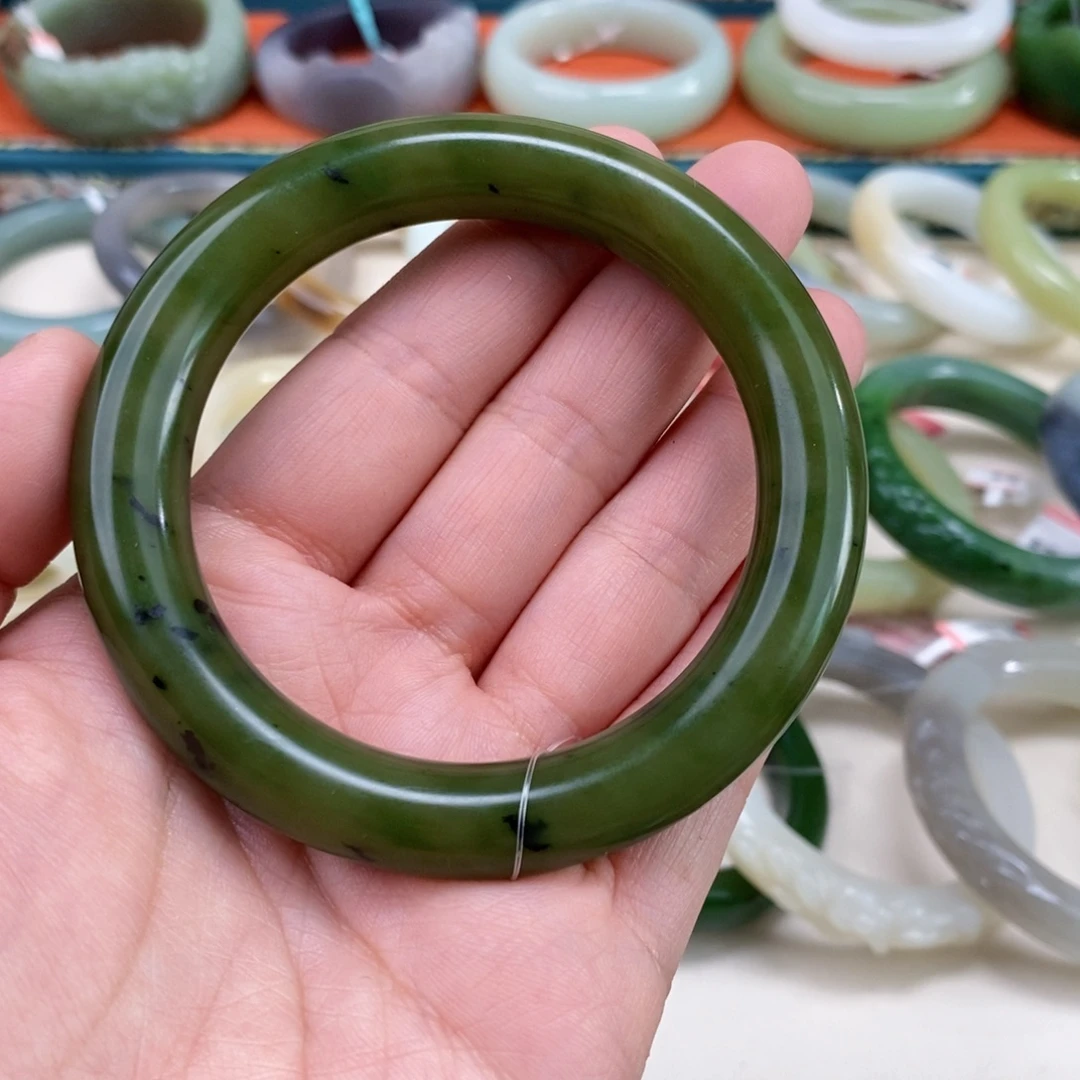 和田玉未镶嵌手镯58.6