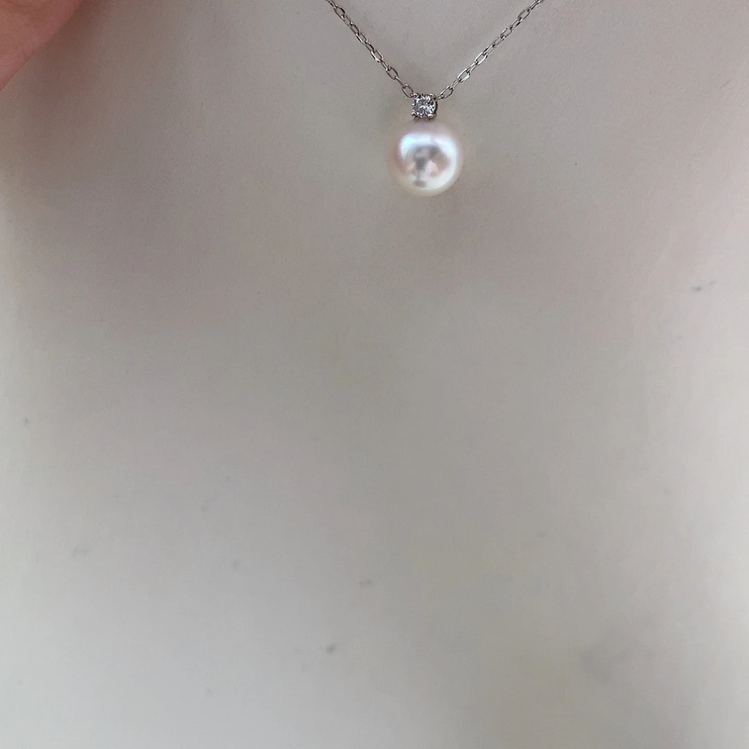 海水珍珠18K金镶嵌吊坠(赠链)8mm ak戴妃