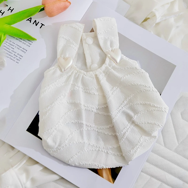 [达人]爱心浮雕公主风淑女提花吊带连衣裙小型犬裙子宠物衣服8213