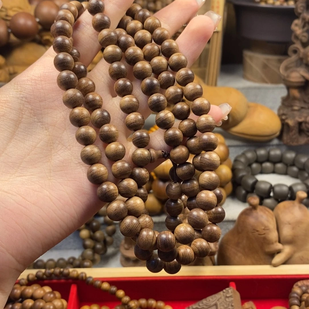 檀香木手串/手链药香沉水0.8 108微瑕疵