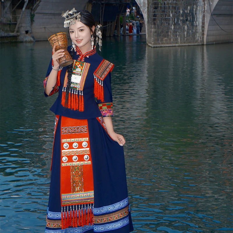 三月三广西壮族少数民族成人女瑶族服装女日常苗族旅拍舞表演出服