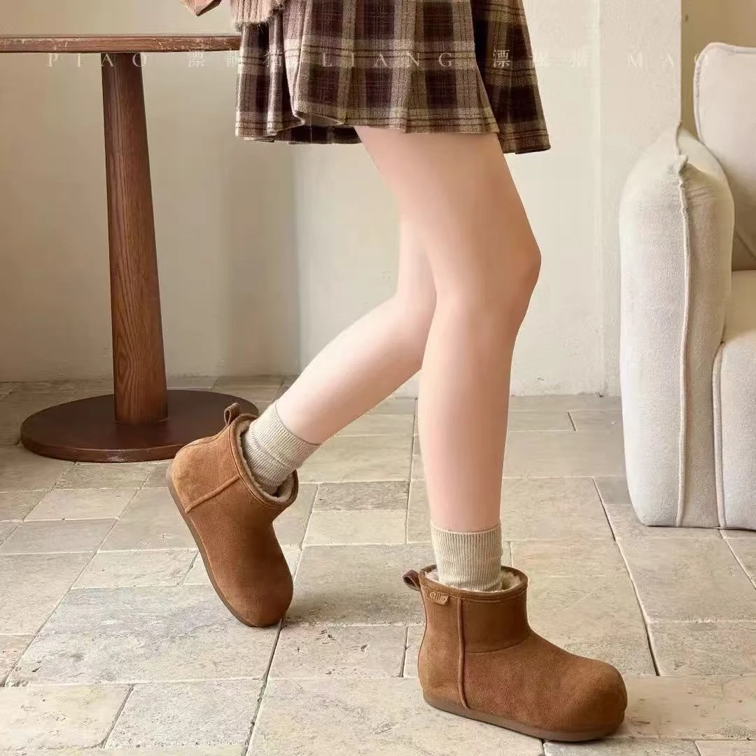 雪地靴女款2025新款冬季皮毛一体雪地棉鞋子女鞋加绒加厚保暖棉靴