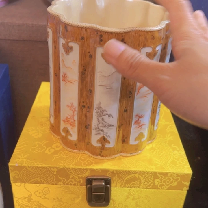 ****江瓷器摆件紫砂壶瓷板画