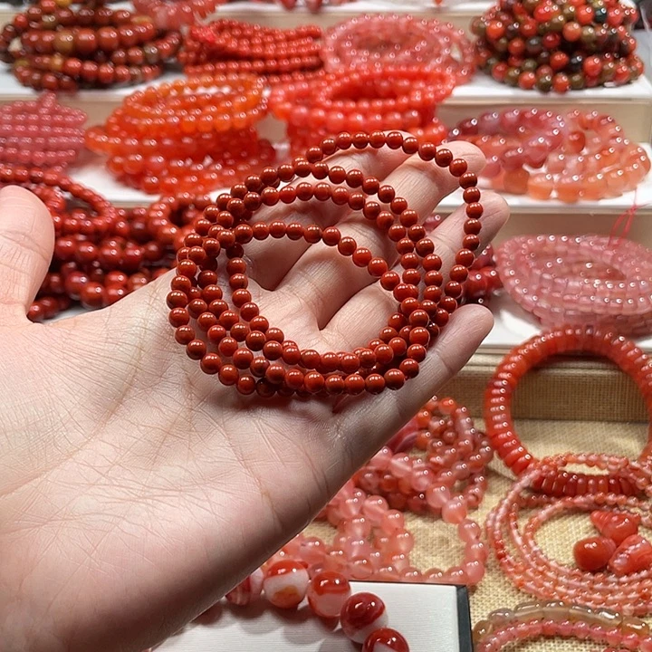 南红玛瑙未镶嵌手链