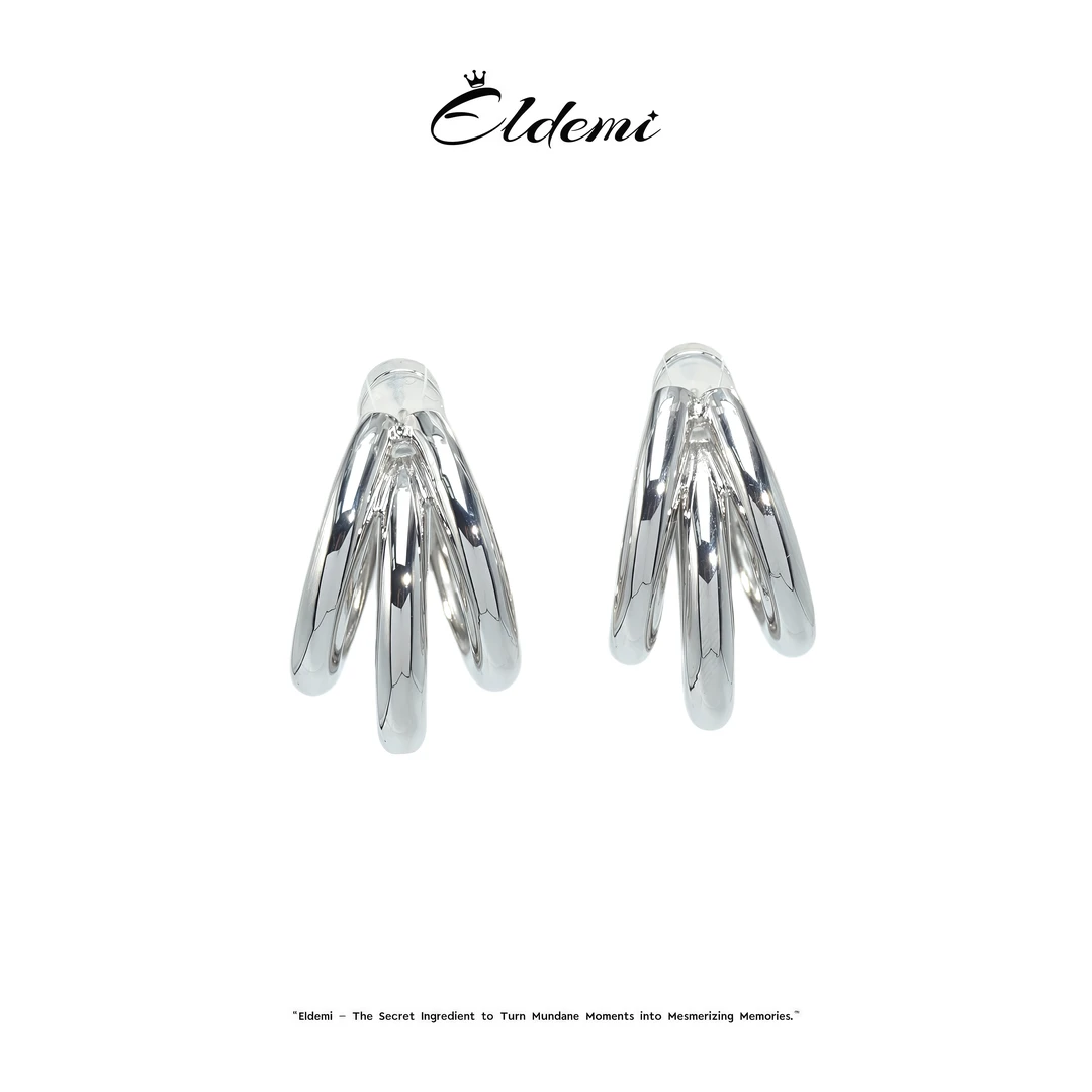 【流光银翎】轻奢时尚设计师百搭气质925银针耳环★C1102