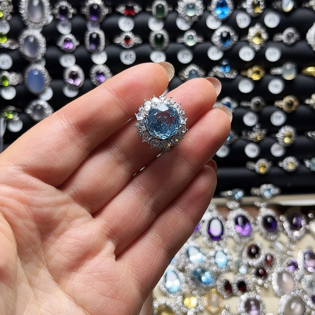 银S925镶嵌戒指托帕石等****录