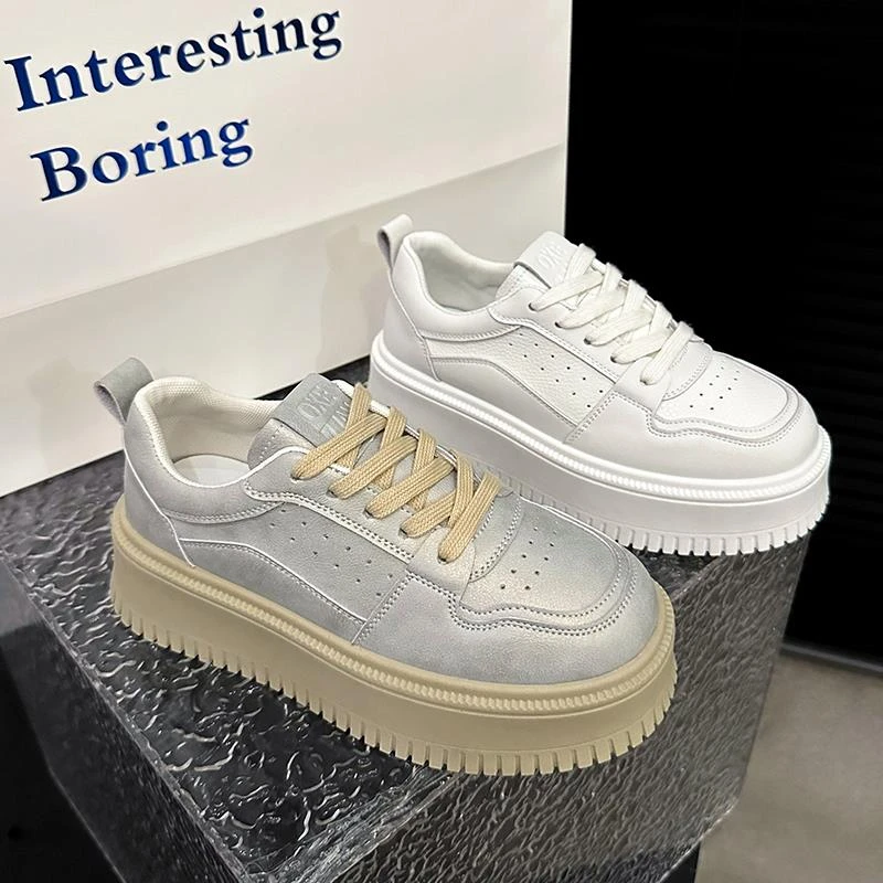 厚底小白鞋女春夏新款轻便百搭休闲板鞋小个子增高松糕鞋