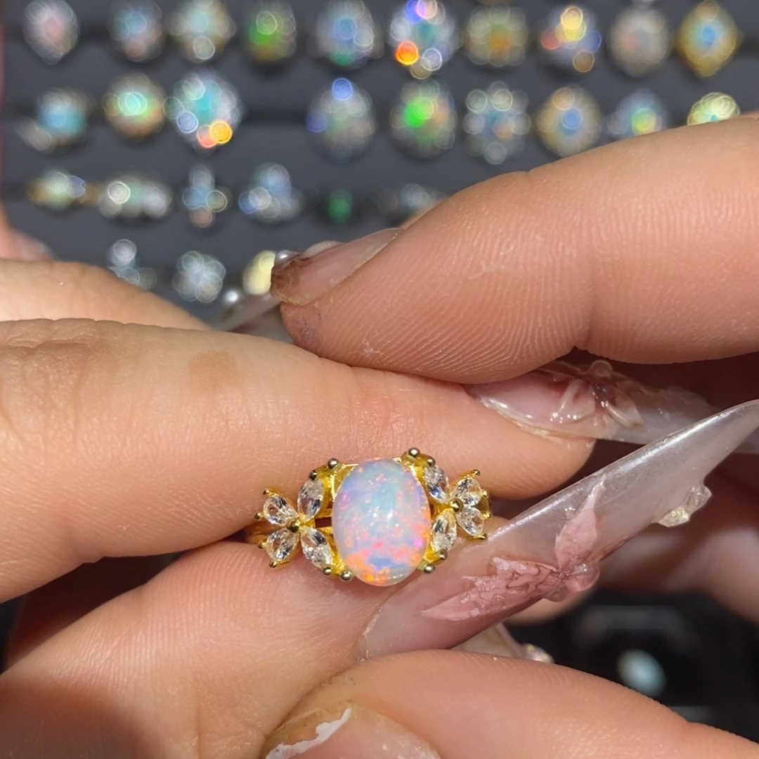 欧泊银S925镶嵌戒指