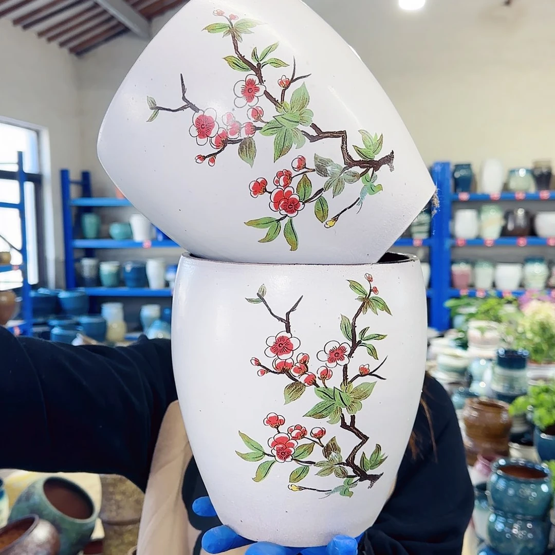 紫砂花盆高20口18