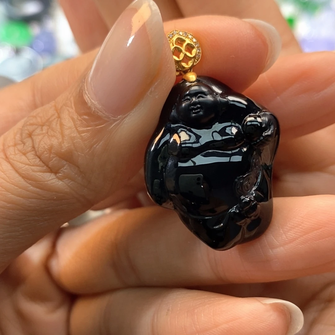 翡翠颈饰18K金镶嵌缅甸