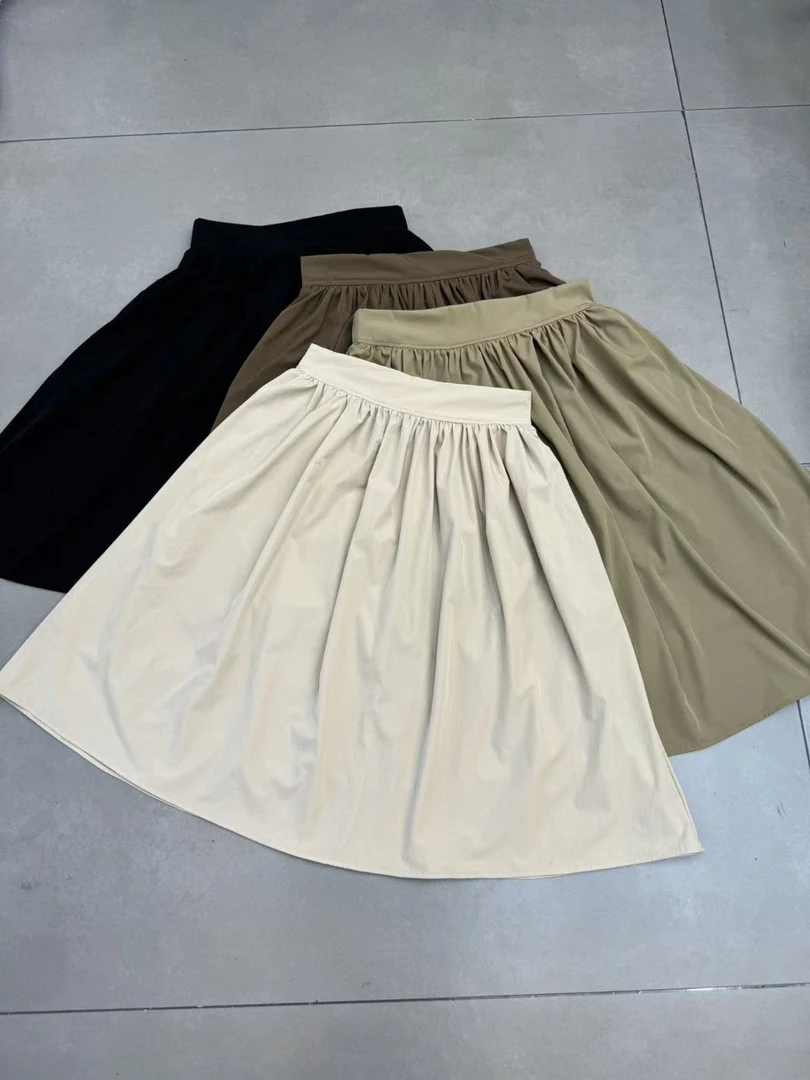 【运费全补】防走光短裙百搭常规款时尚A型松紧带成人半身裙褶皱夏