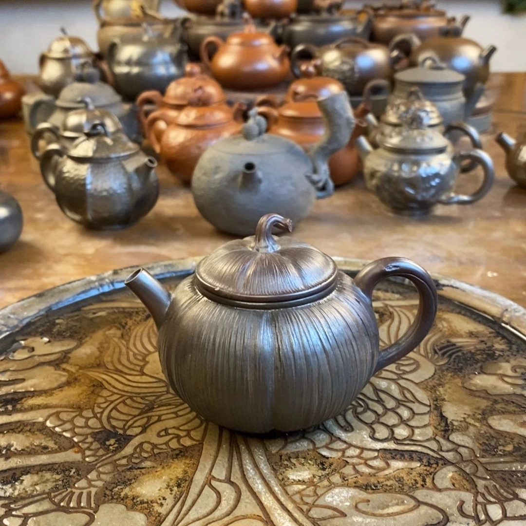 仿生柴烧壶150cc坭兴陶内推球孔