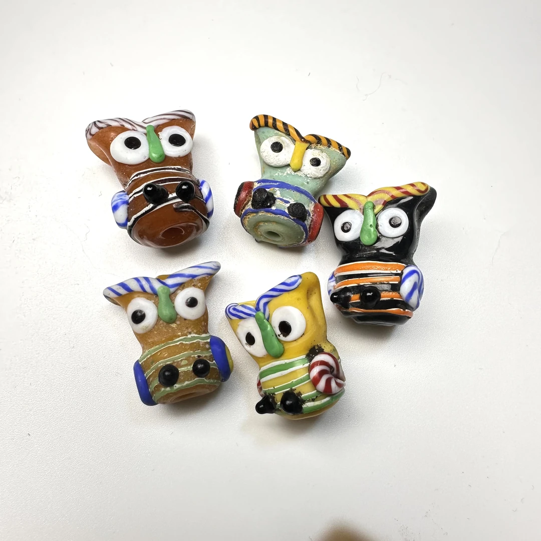 手工腓尼基琉璃猫头鹰配珠可爱时尚配件