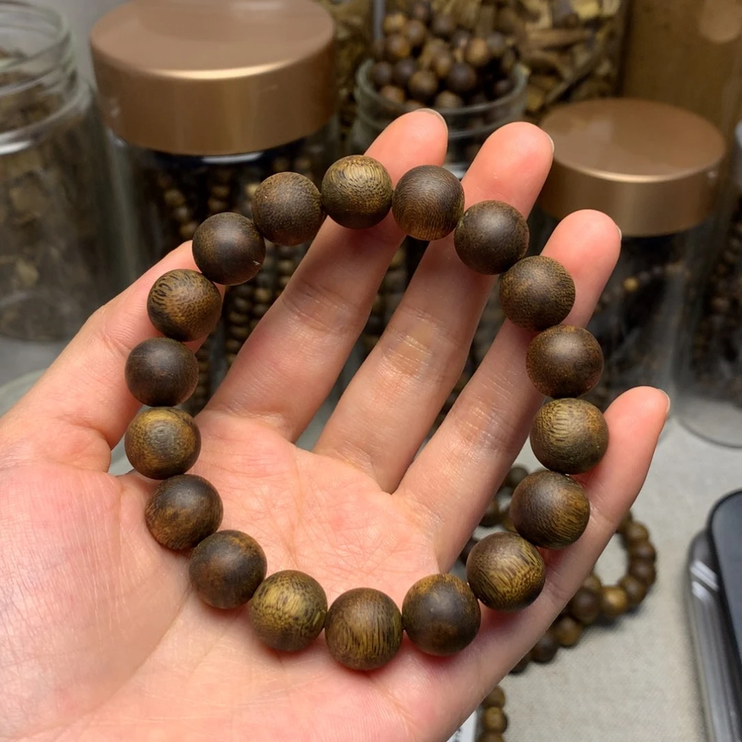手串沉香海南乌身圆叶卡12保13克+多样性发一