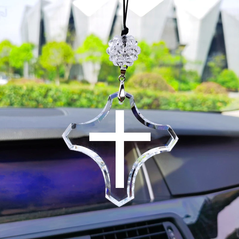 十字架汽车挂件 摆件水晶车内挂件创意车载吊坠挂饰 2024新款男女