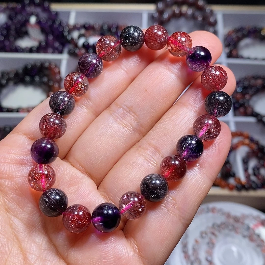 水晶未镶嵌手链黑加仑