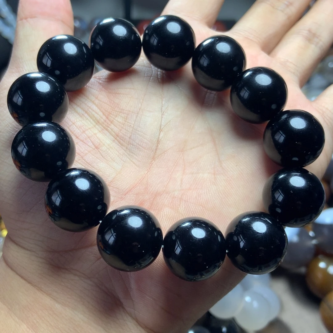 玛瑙/玉髓未镶嵌手链18黑金刚玛瑙