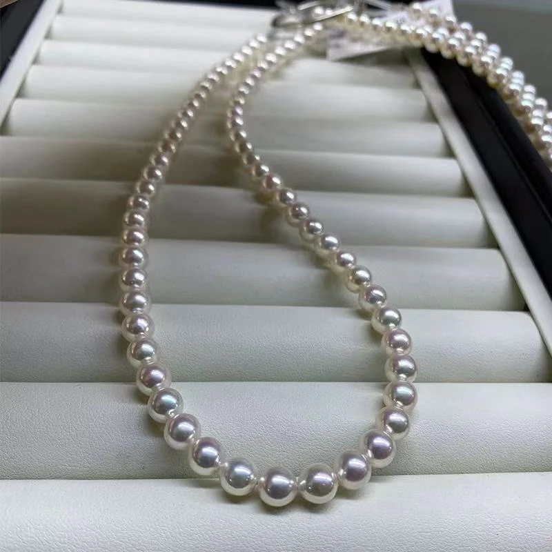 【时宜推荐】 海水akoya珍珠项链 s925银  5-6mm