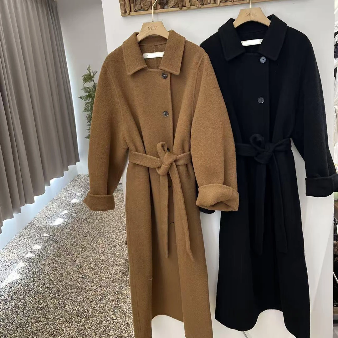爆款长期主义经典立领阔型排扣时尚气质2025中长款羊毛女士大衣女