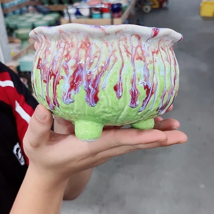 有孔.凑单10元陶瓷花盆发货！