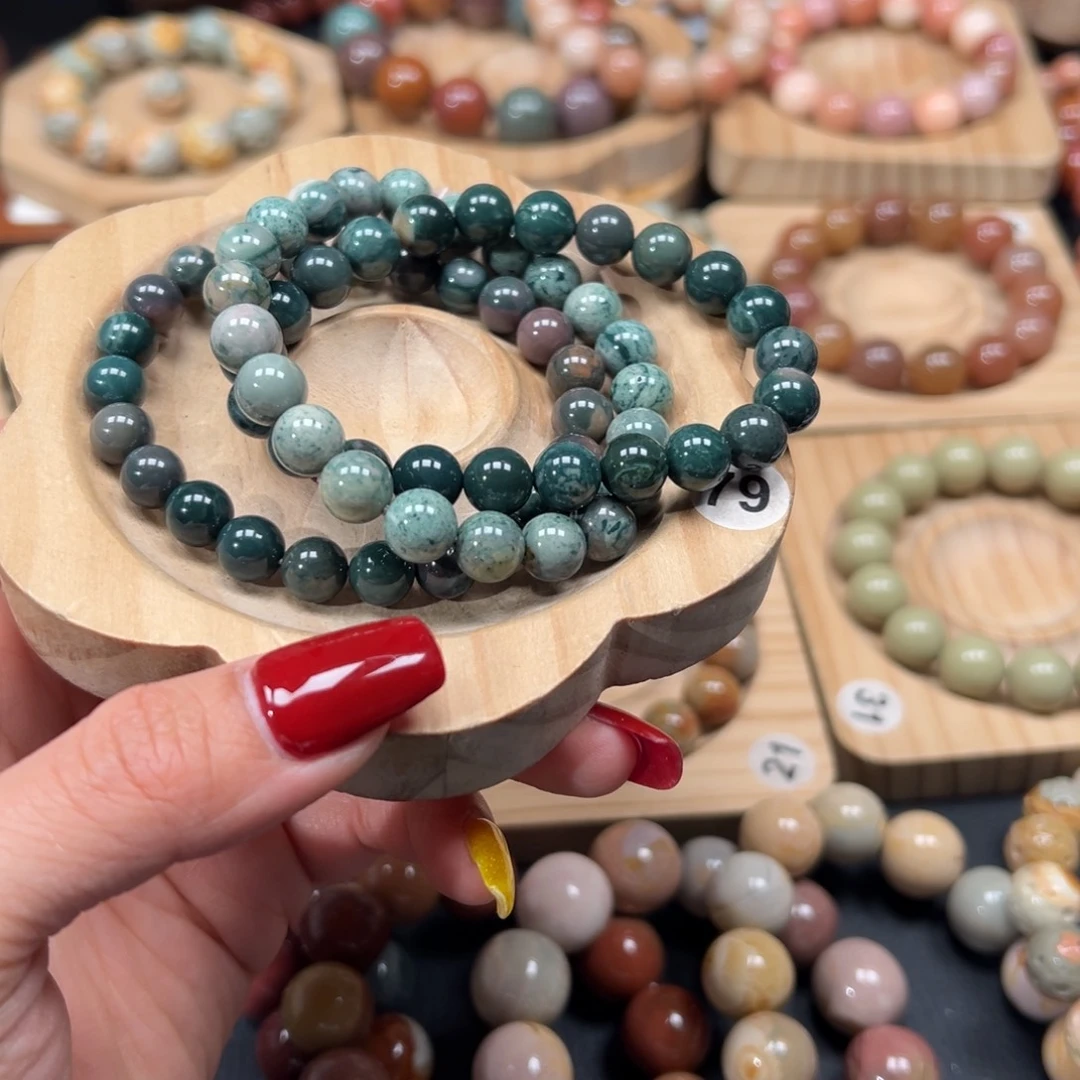 蓝***蓝石英质玉未镶嵌手链195