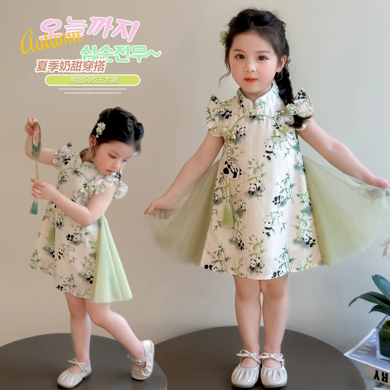 女童旗袍裙新中式国风儿童连衣裙小女孩宝宝公主裙子2025夏装新款