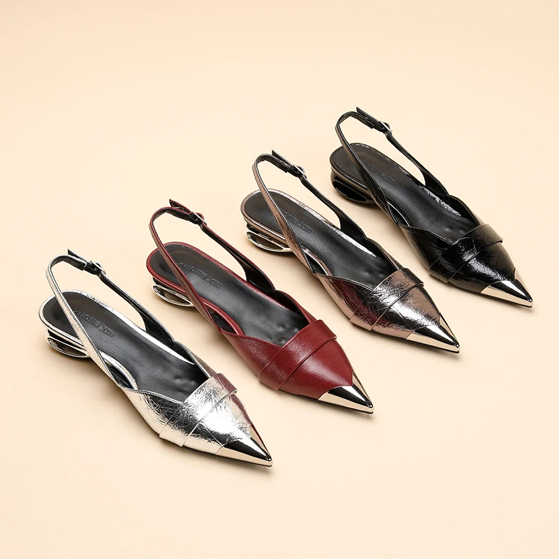 2025内外羊皮明星同款凉鞋高跟鞋时尚百搭黑色经典仙女风欧诺风