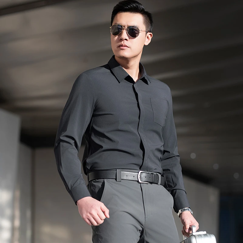 【龙牙】二代暗冰速干长袖衬衫商务休闲上衣男士衬衫穿搭春休闲衬衣