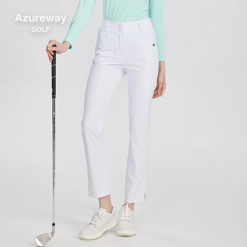 高尔夫长裤女时尚侧开叉运动球裤薄款高尔夫裤子女弹力腰速干女裤