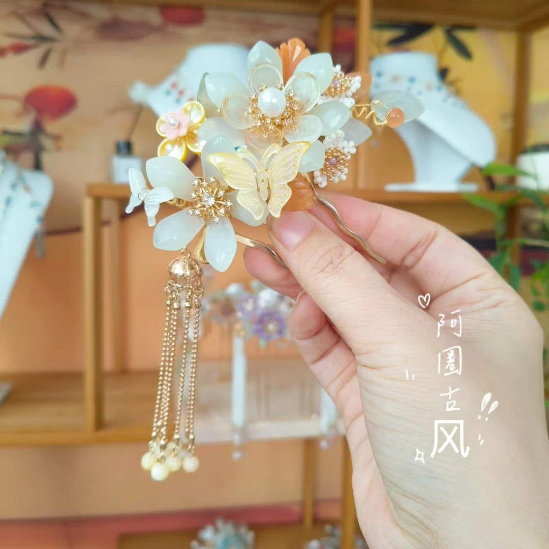 阿圈国风手工百搭古风古典超仙明制仙气发簪子