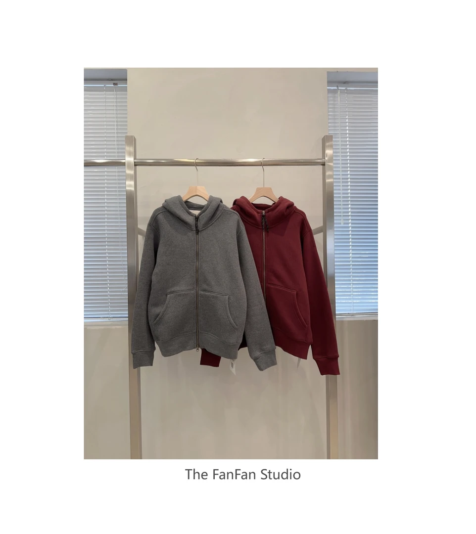 FANFAN-“舒适氛”双拉链加绒连帽外套