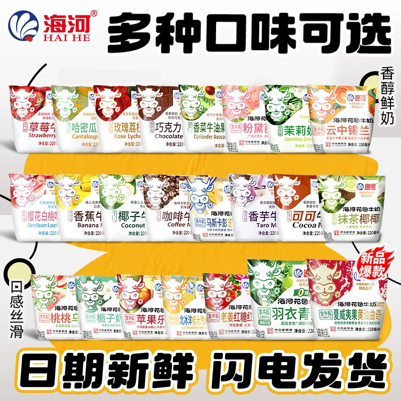 天津海河牛奶可可草莓咖啡香芋香蕉椰子奶儿童营养早餐燕麦奶整箱