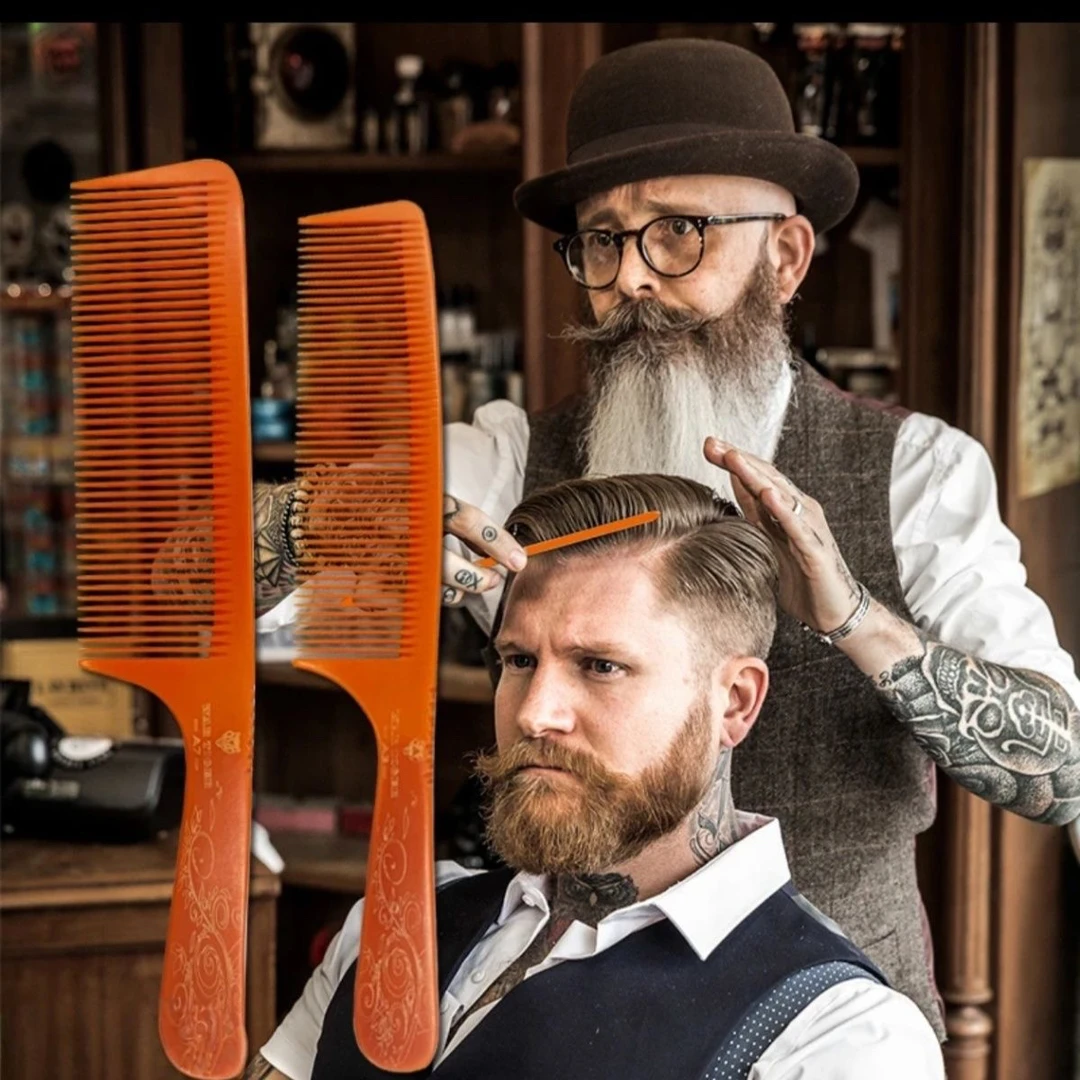 高质量防静电平头梳子战虎A1正品理发店专用男士剪发梳电木梳子