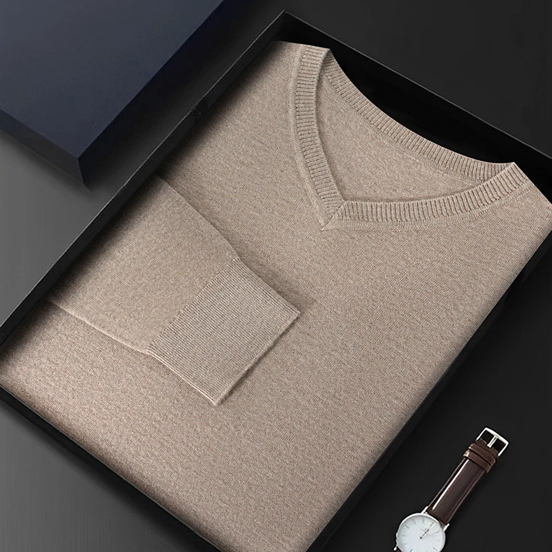 S·Y·C【宽松休闲】男士V领长袖针织羊毛衫