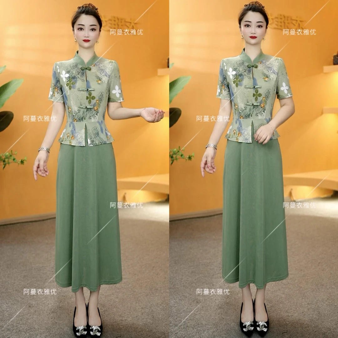 【衣雅严选】8121-2014#新款时尚款旗袍假两件气质显瘦连衣裙
