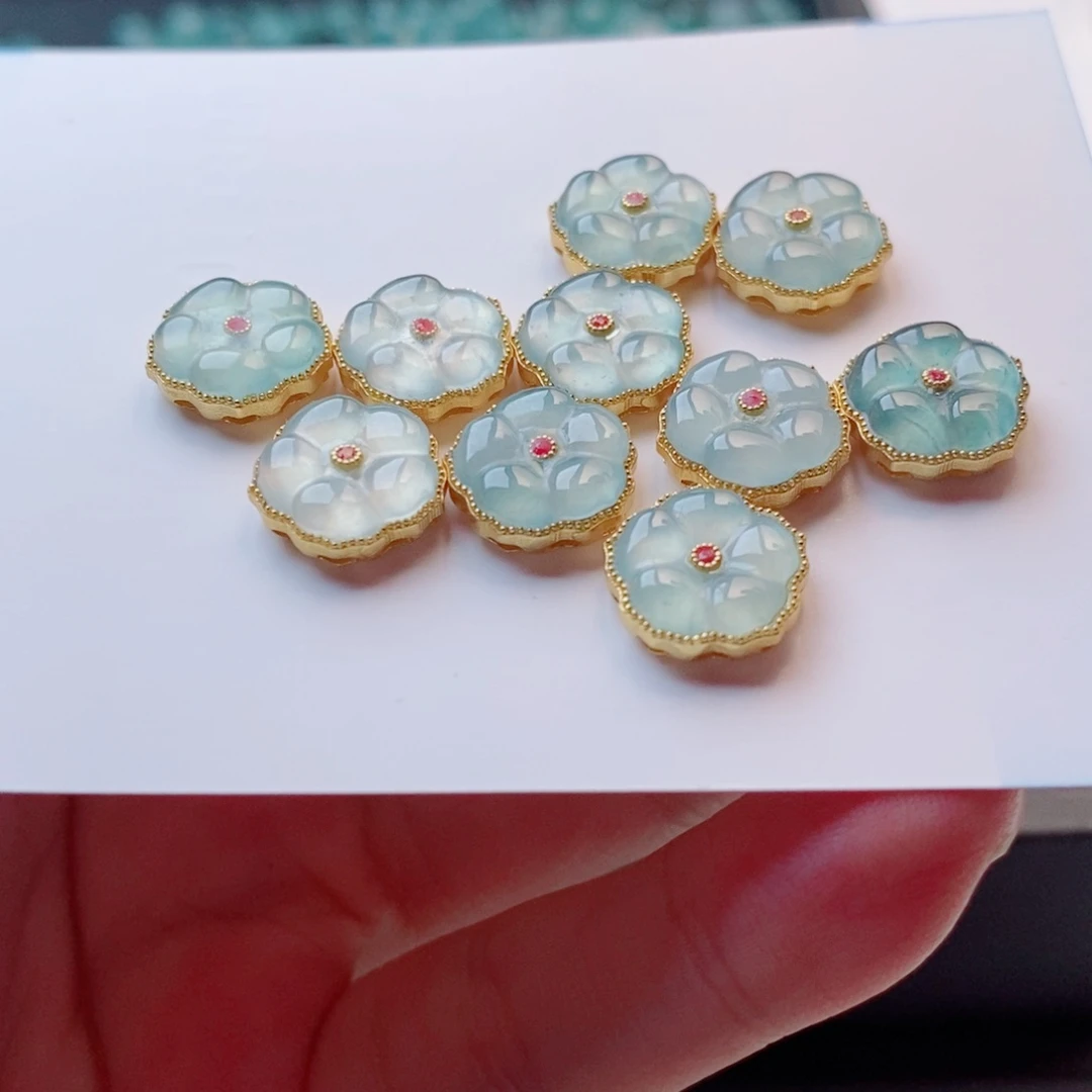 银S925镀金镶嵌手链翡翠配饰