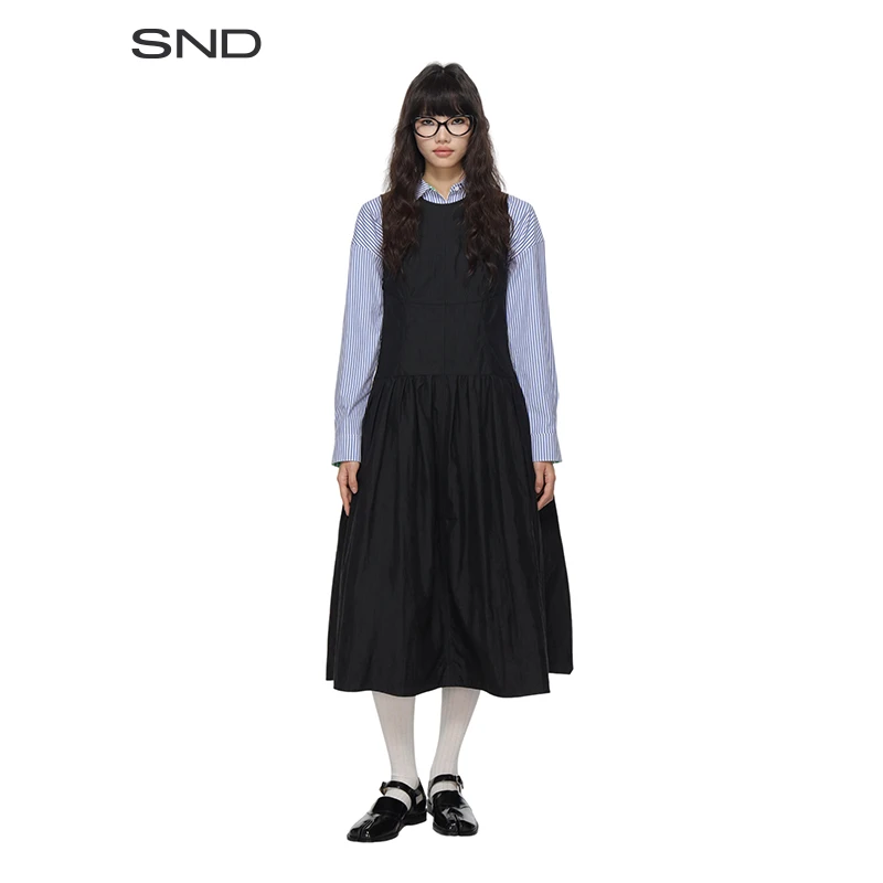 【SNDSHORT SENTENCE设计师品牌】SND SS25 分割饰线收腰无袖连衣裙