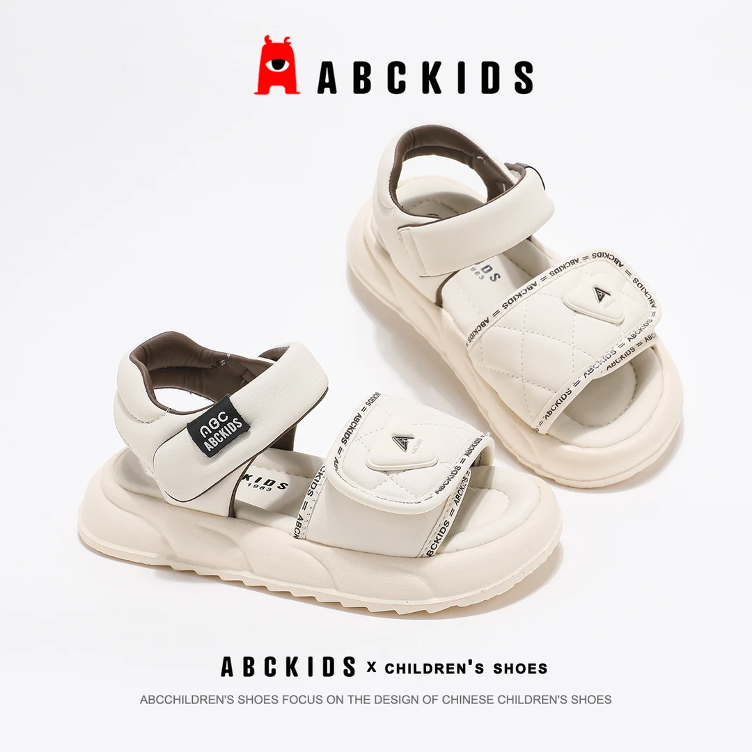 ABCkids童鞋女童凉鞋夏季新款儿童沙滩鞋魔术贴女孩防滑软底凉拖