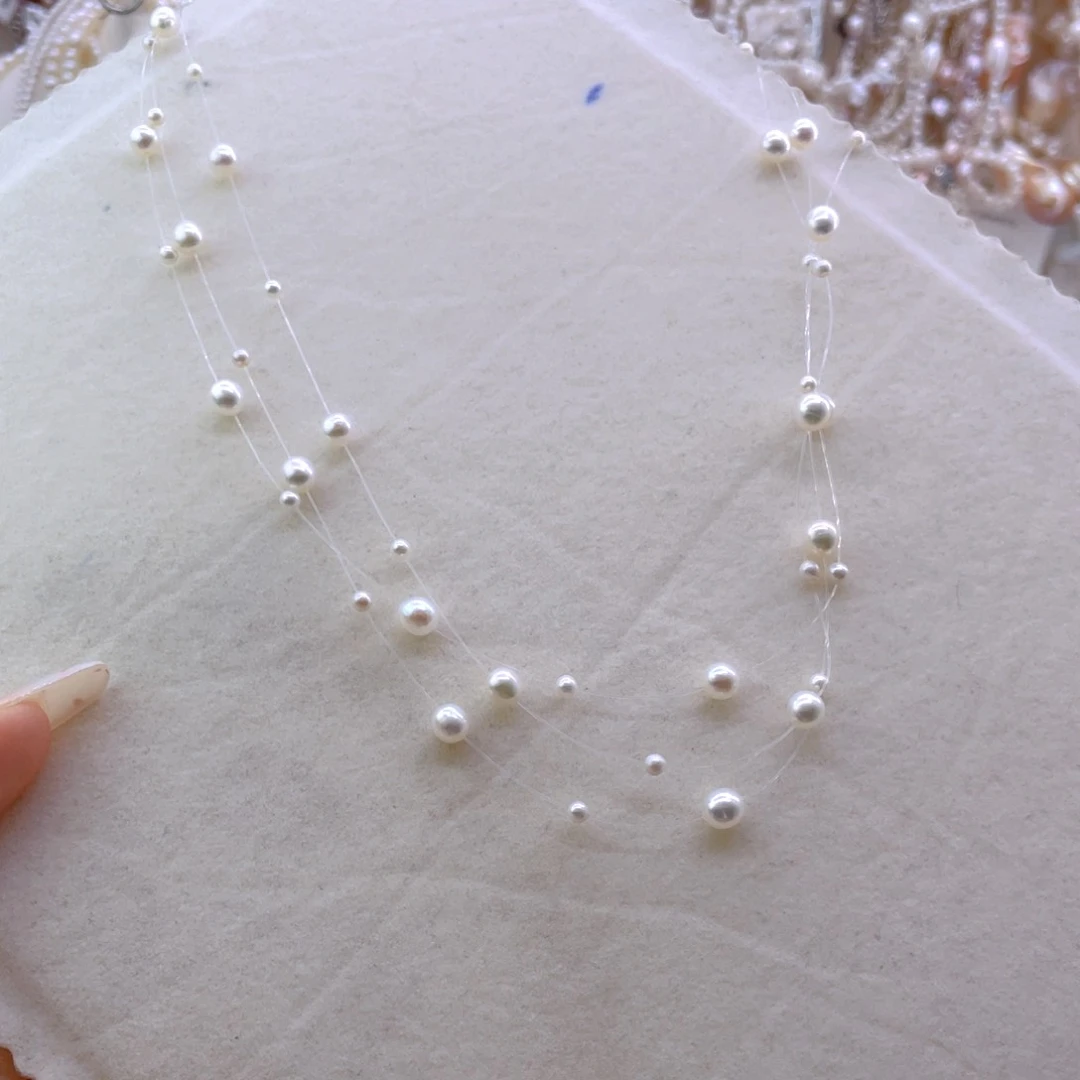 未镶嵌淡水珍珠耳饰满天星项链