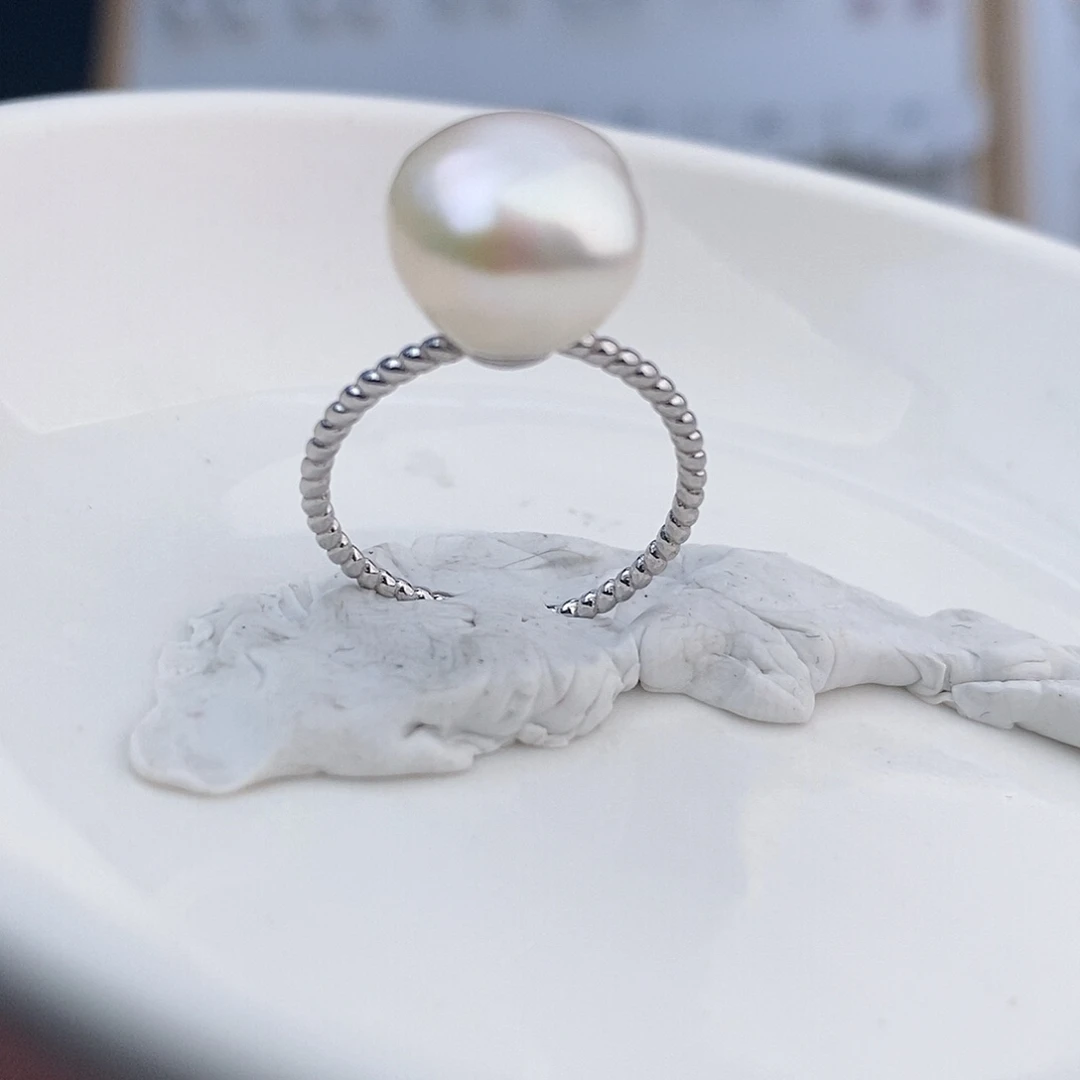 戒指银S925镶嵌淡水珍珠82