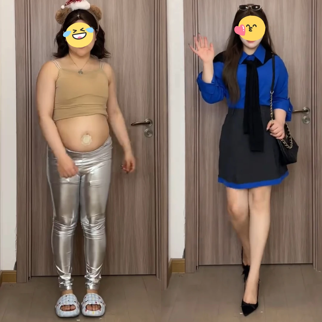 大码胖MM早秋新款韩版克莱因蓝衬衫气质黑色披肩假两件短裙三件套