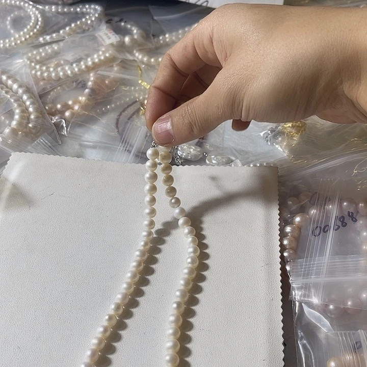 淡水珍珠颈饰银S925镶嵌00669