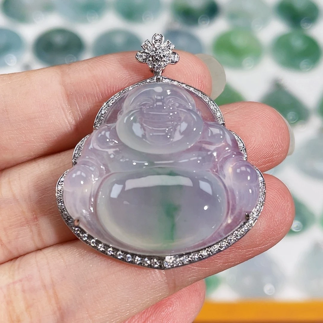 颈饰18K金镶嵌翡翠吊坠