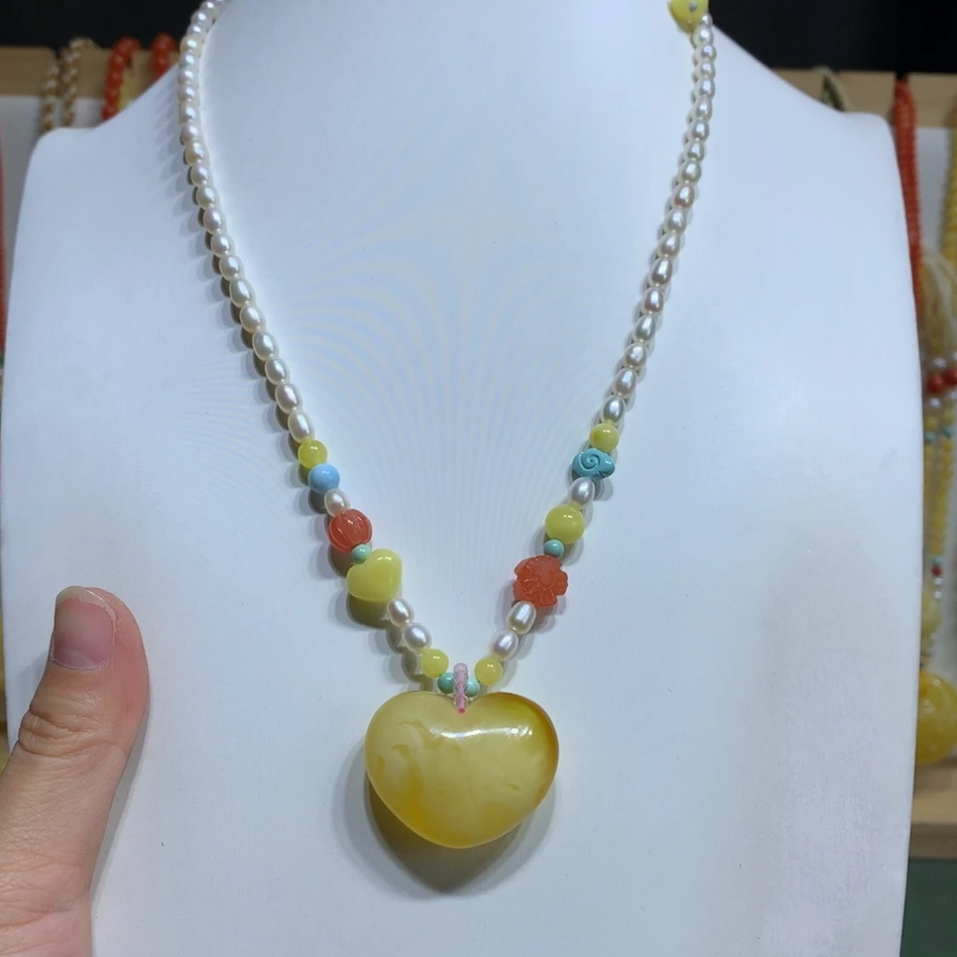 蜜蜡颈饰未镶嵌特价