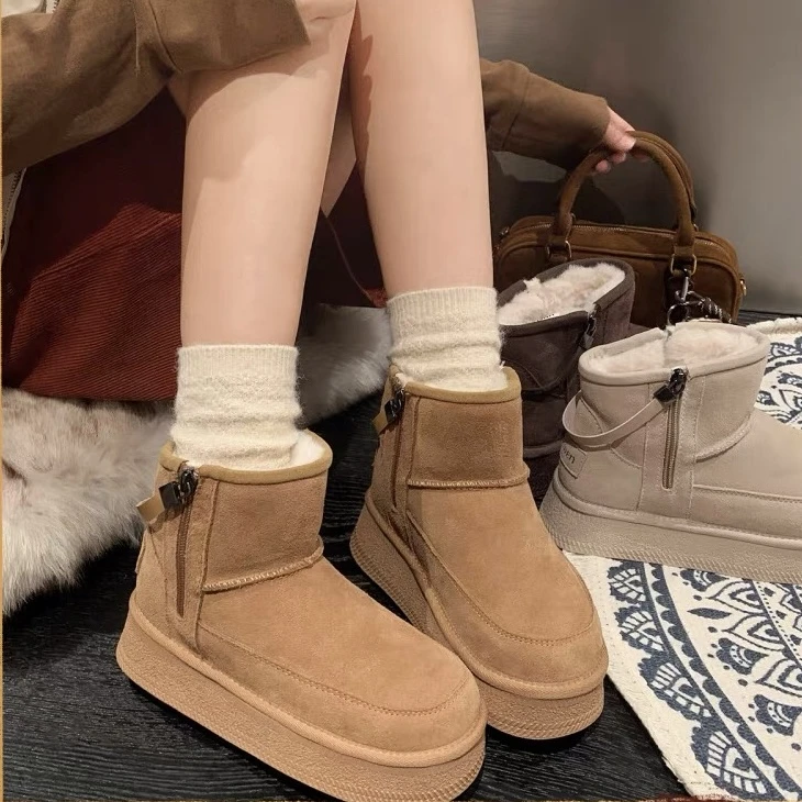 【炎炎现货】专柜下架断码时尚百搭侧拉链雪地靴根据主播编码下单