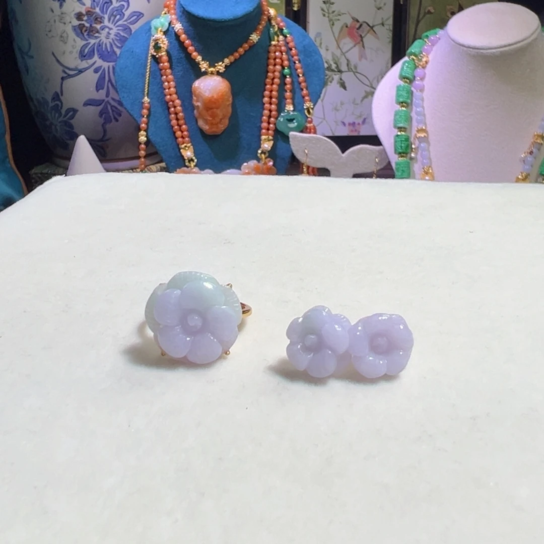 翡翠未镶嵌毛衣链套装