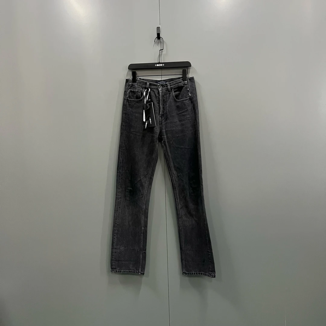 99新 Valentino/华伦天奴 h926 深灰色牛仔长裤 29码 019859